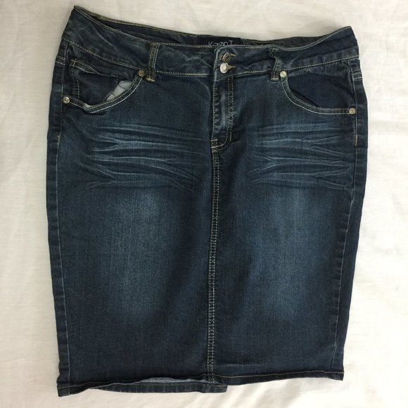 🪴 KAREN JEANS WOMENS SKIRT SIZE L  🪴 - Picture 1 of 9